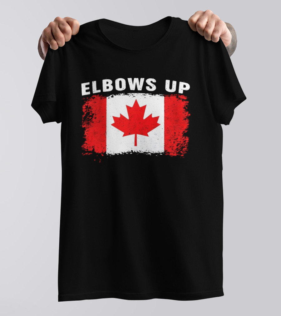 Elbows Up Canada Flag Maple Leaf T-Shirt
