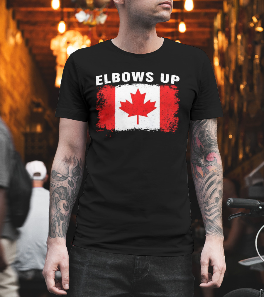 Elbows Up Canada Flag Maple Leaf T-Shirt