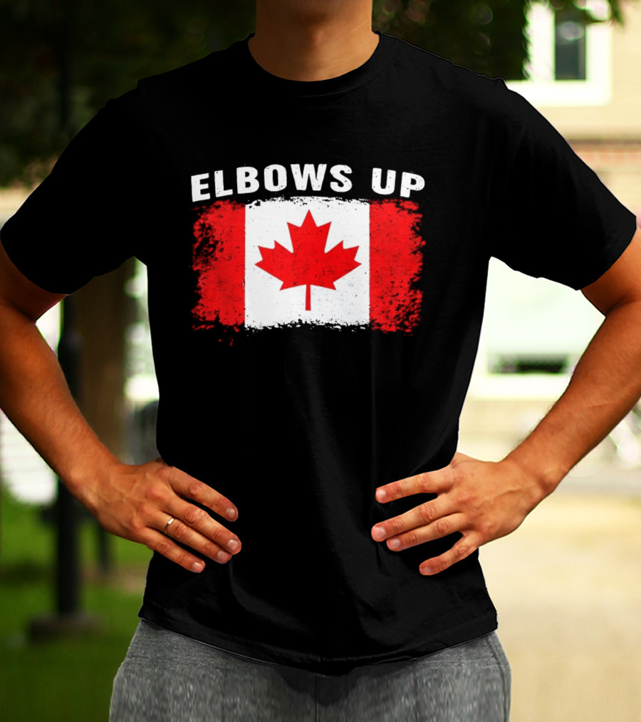 Elbows Up Canada Flag Maple Leaf T-Shirt