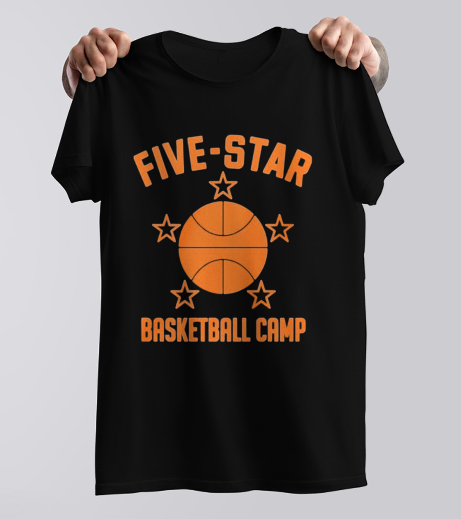 Five Star Basketball Camp Iconic Orange Basketball And Stars T-Shirt