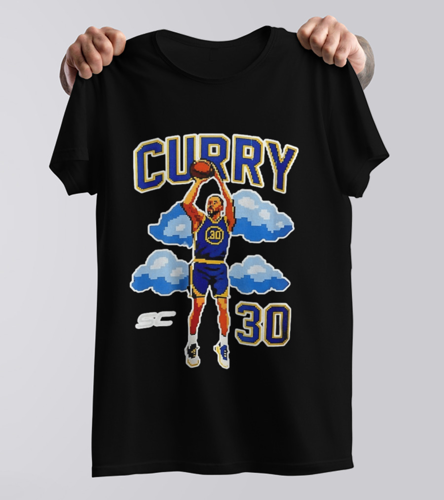Stephen Curry Golden State Warriors 8 Bit Cloud Basketball 30 T-Shirt