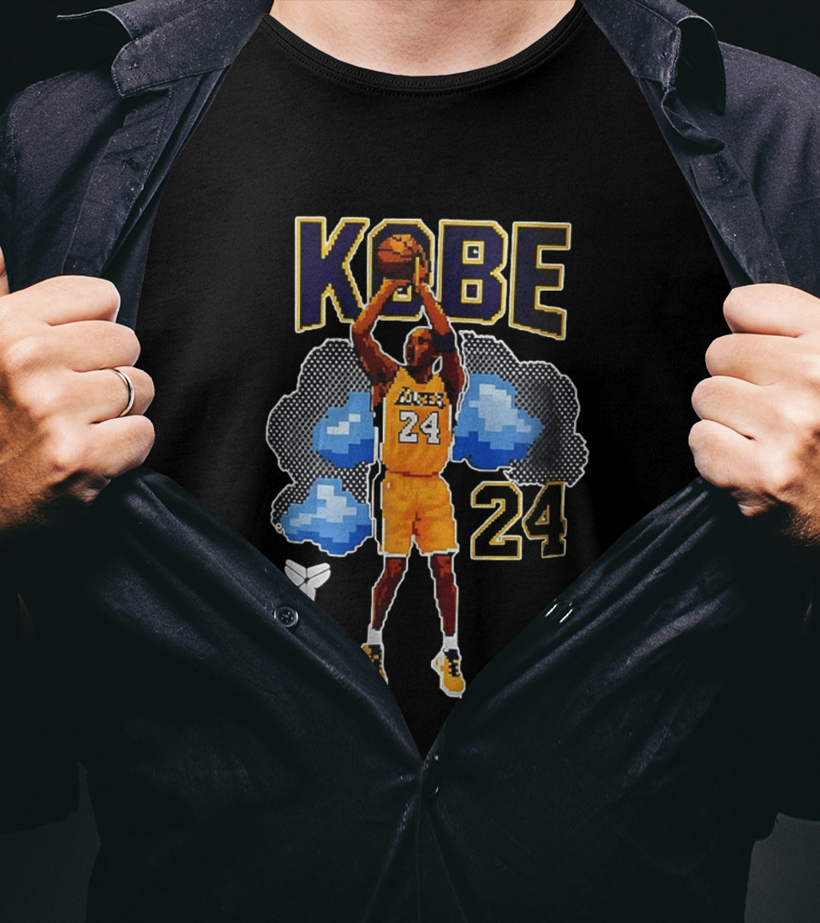 Kobe Bryant Los Angeles Lakers 8 Bit NBA Number 24 Pixels T-Shirt