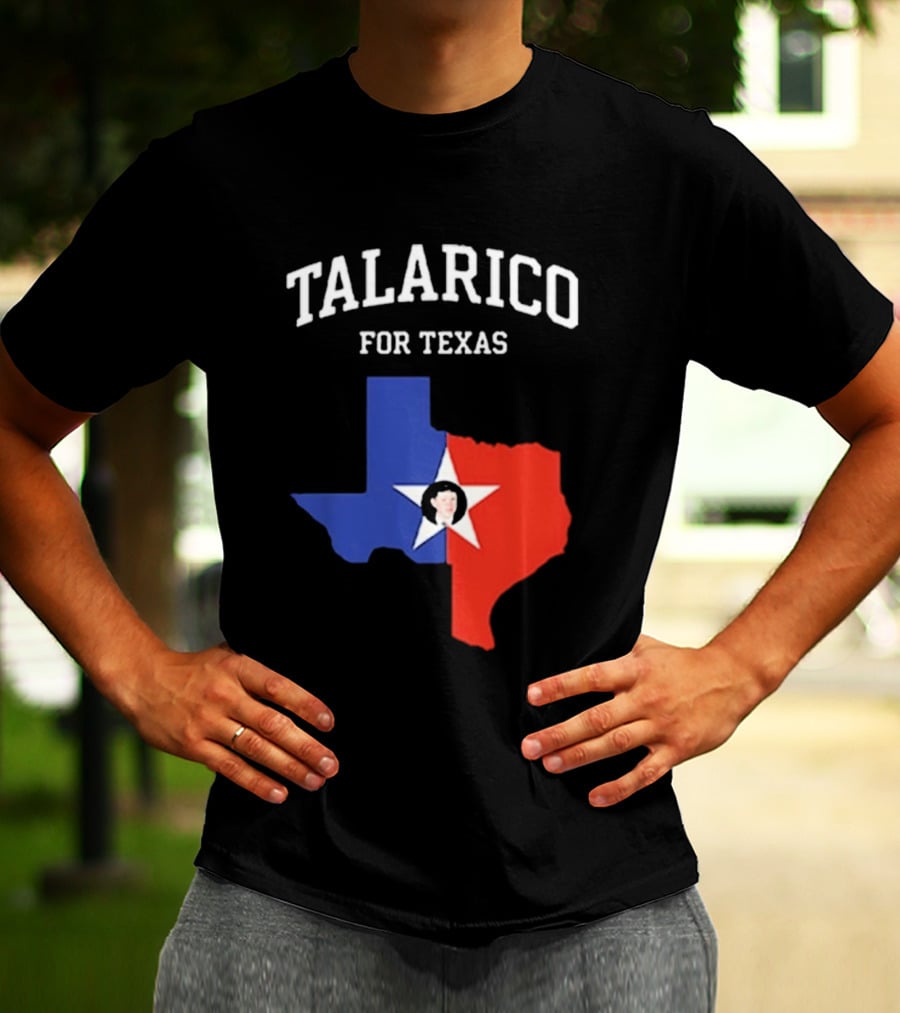 Talarico For Texas State Map Red White Blue Star T-Shirt