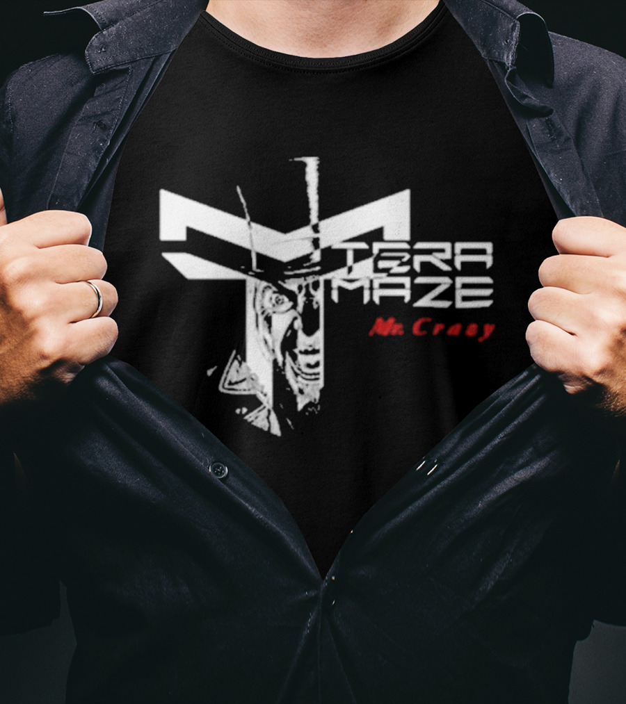 Tera Maze Mr. Crazy White Abstract T-Shirt