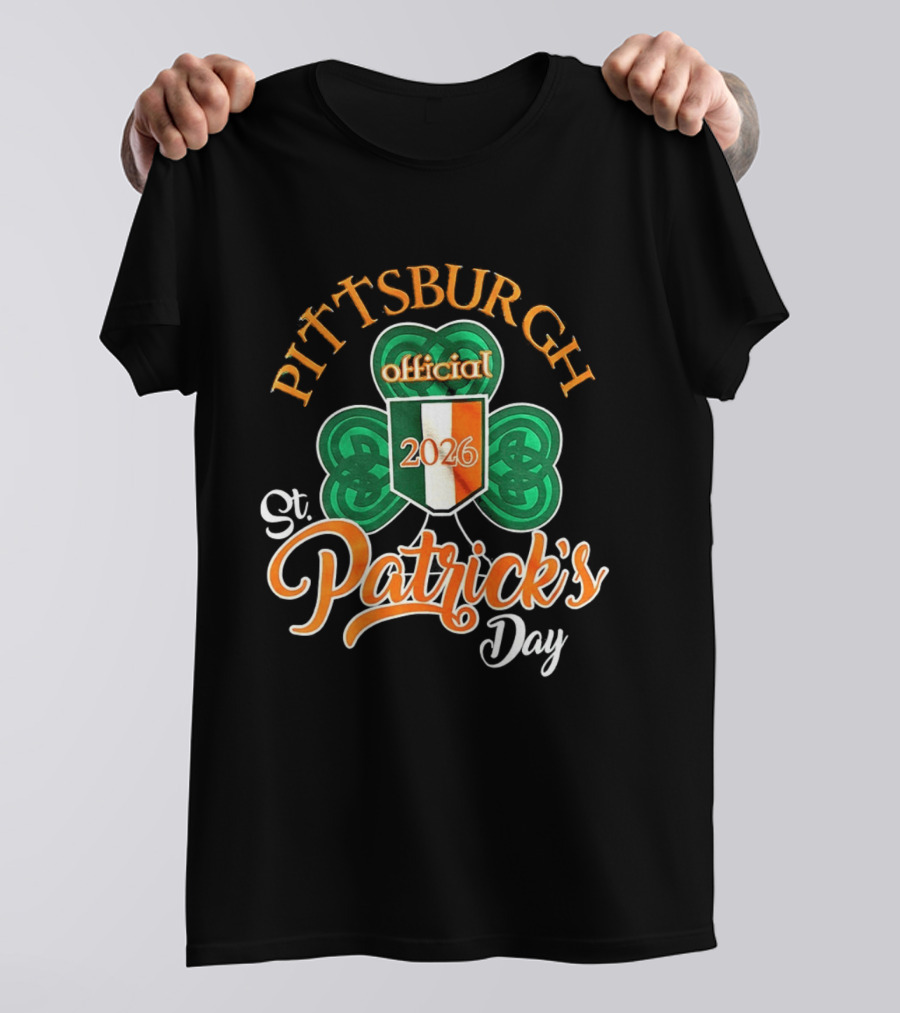Pittsburgh Official St Patrick's Day 2026 Shamrock Irish Flag T-Shirt