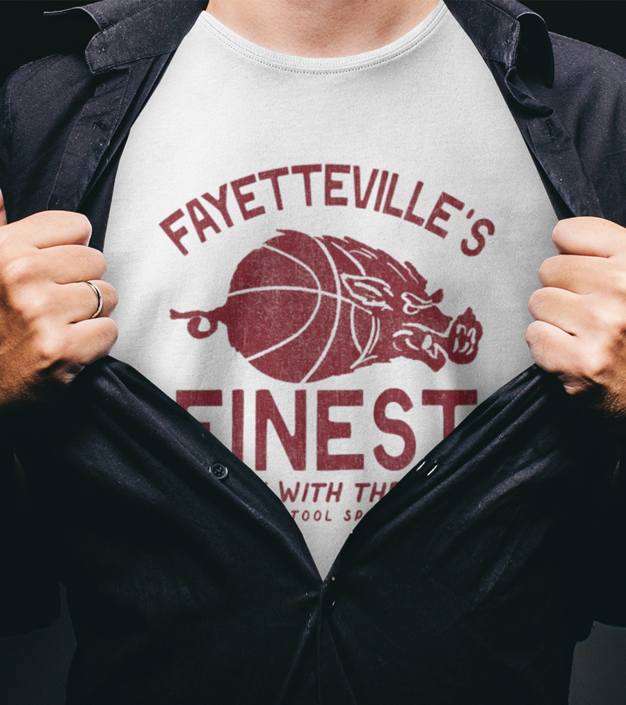Fayetteville's Finest Ballin With The Hogs Barstool Sports Basketball Hog T-Shirt