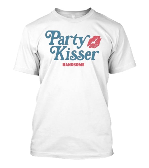 Handsome Party Kisser Lip Print T-Shirt