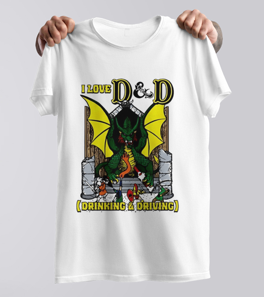 I Love D&D Drinking & Driving Dragon T-Shirt