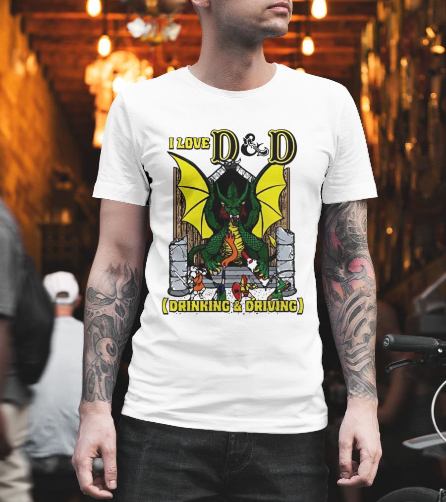 I Love D&D Drinking & Driving Dragon T-Shirt