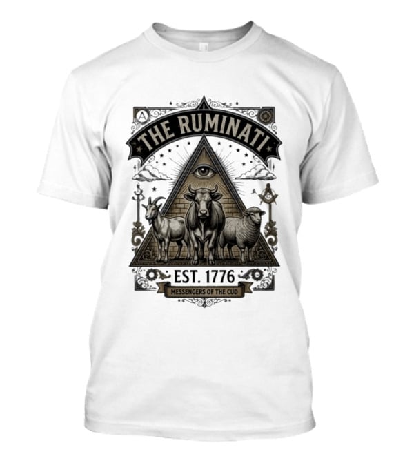 The Ruminati Est 1776 Messengers Of The Cud Eye Triangle Cow Sheep Goat T-Shirt
