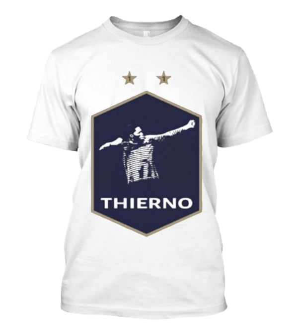 Thierno Barry Blue Hexagonal Emblem Soccer Celebration Stars T-Shirt