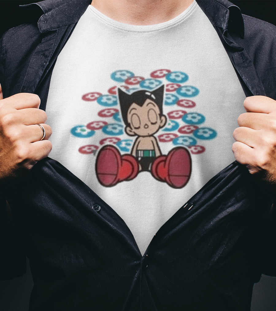 Vandythepink Astro Boy Floral Meditative Pose T-Shirt
