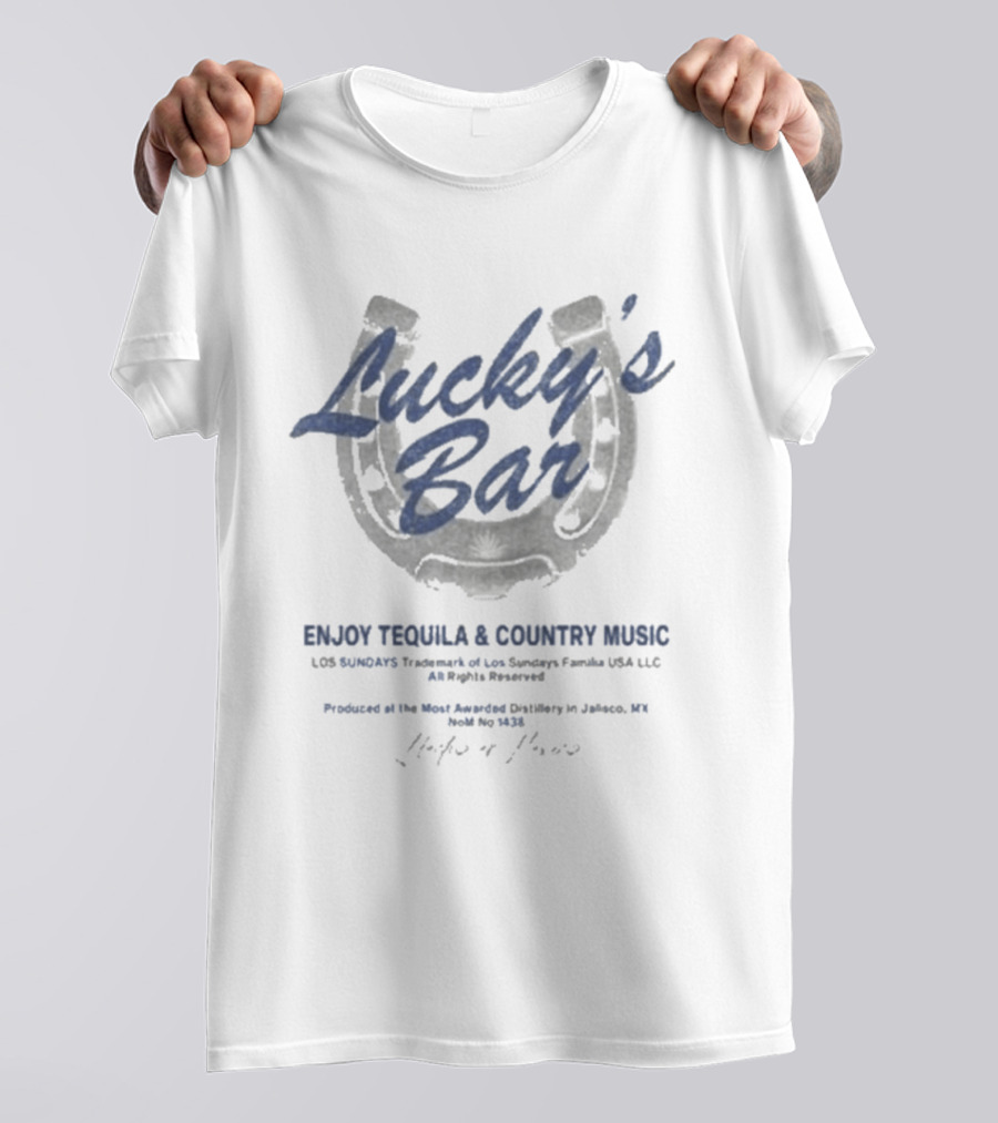 Lucky's Bar Los Sundays Enjoy Tequila & Country Music T-Shirt