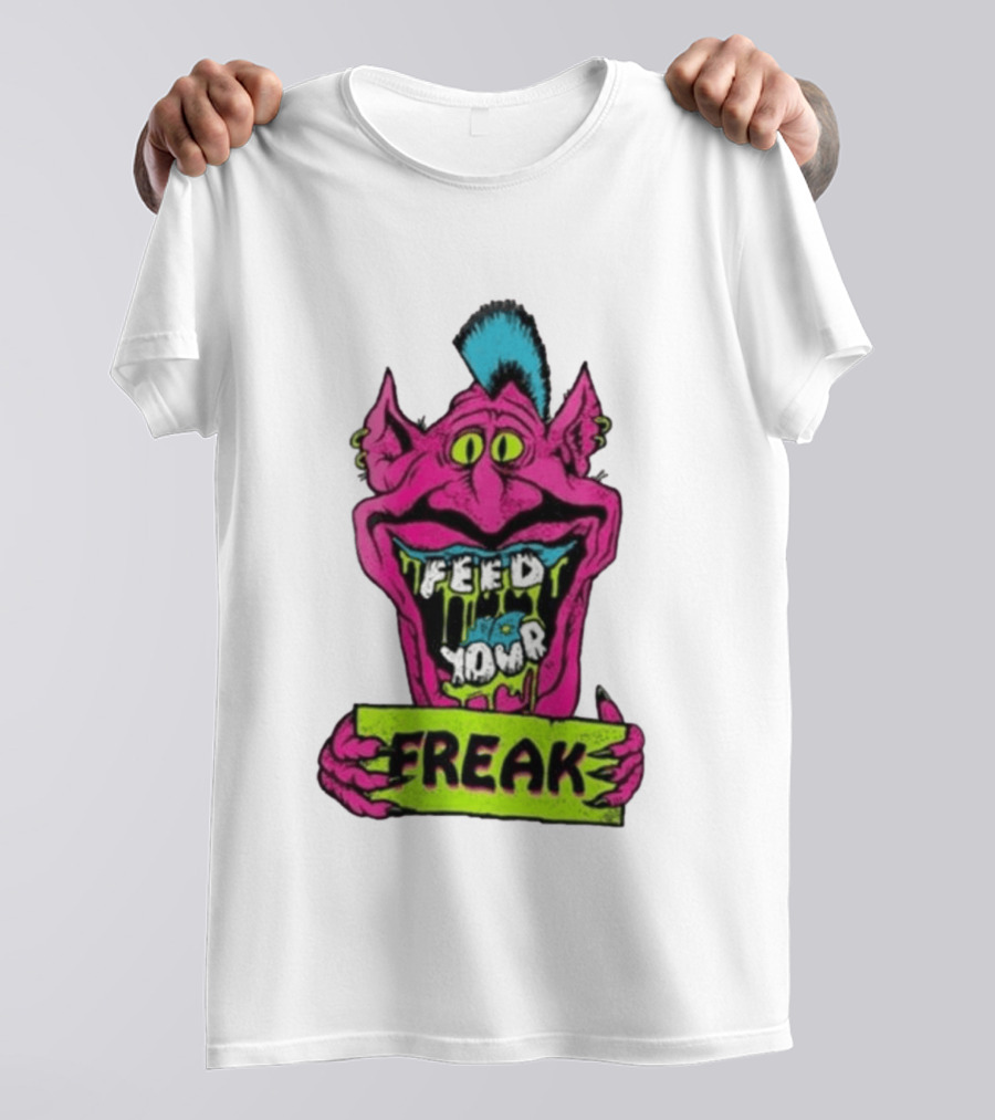 Feed Your Freak Monster Old School Psychedelic Punk T-Shirt