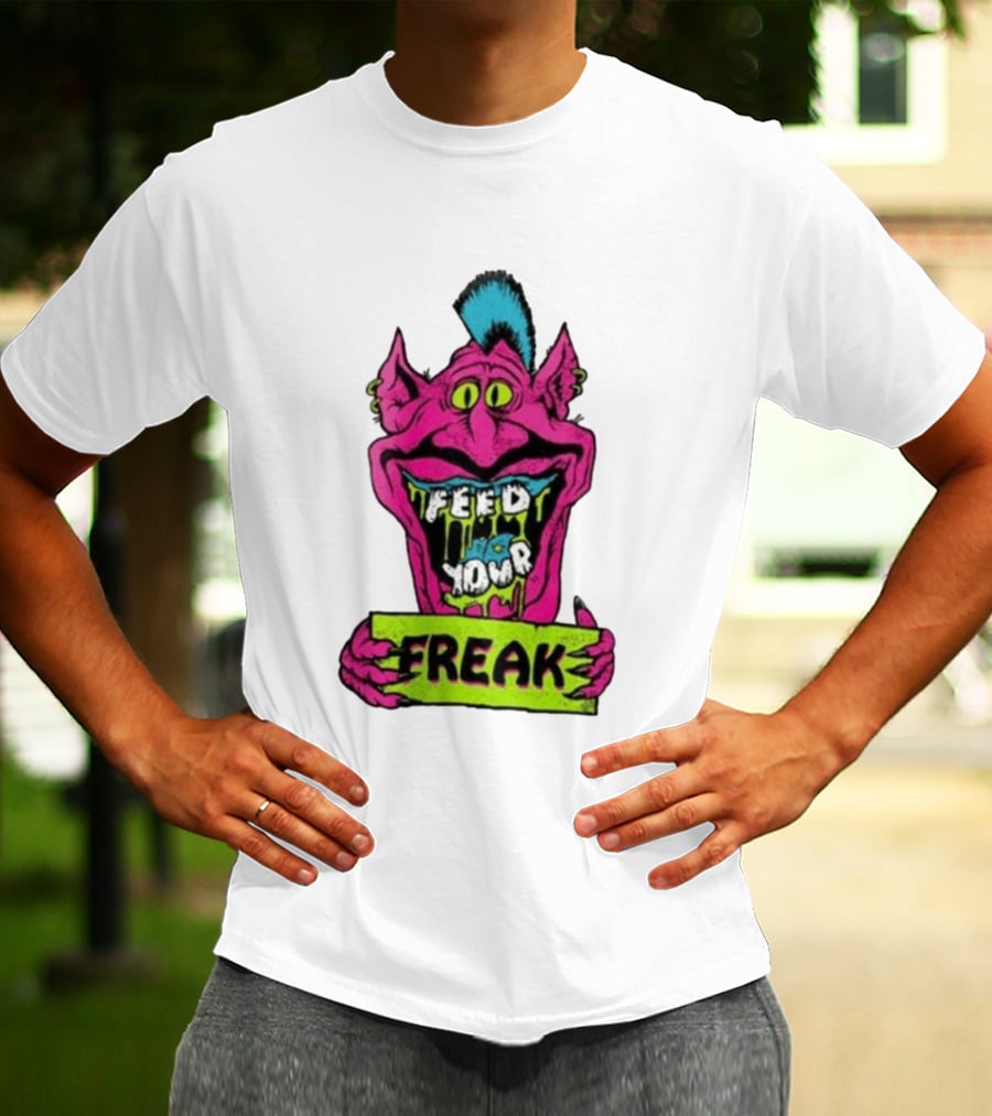 Feed Your Freak Monster Old School Psychedelic Punk T-Shirt
