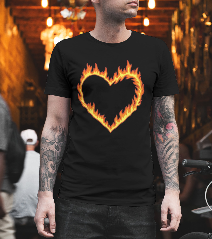 High Potential Morgan Croft Fire Heart Flame T-Shirt