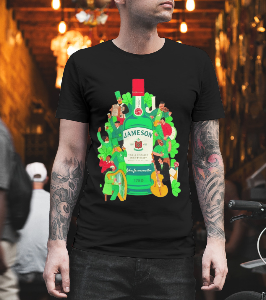 Jameson Triple Distilled Irish Whiskey 1780 St. Patrick's Day Celebration Bottle T-Shirt
