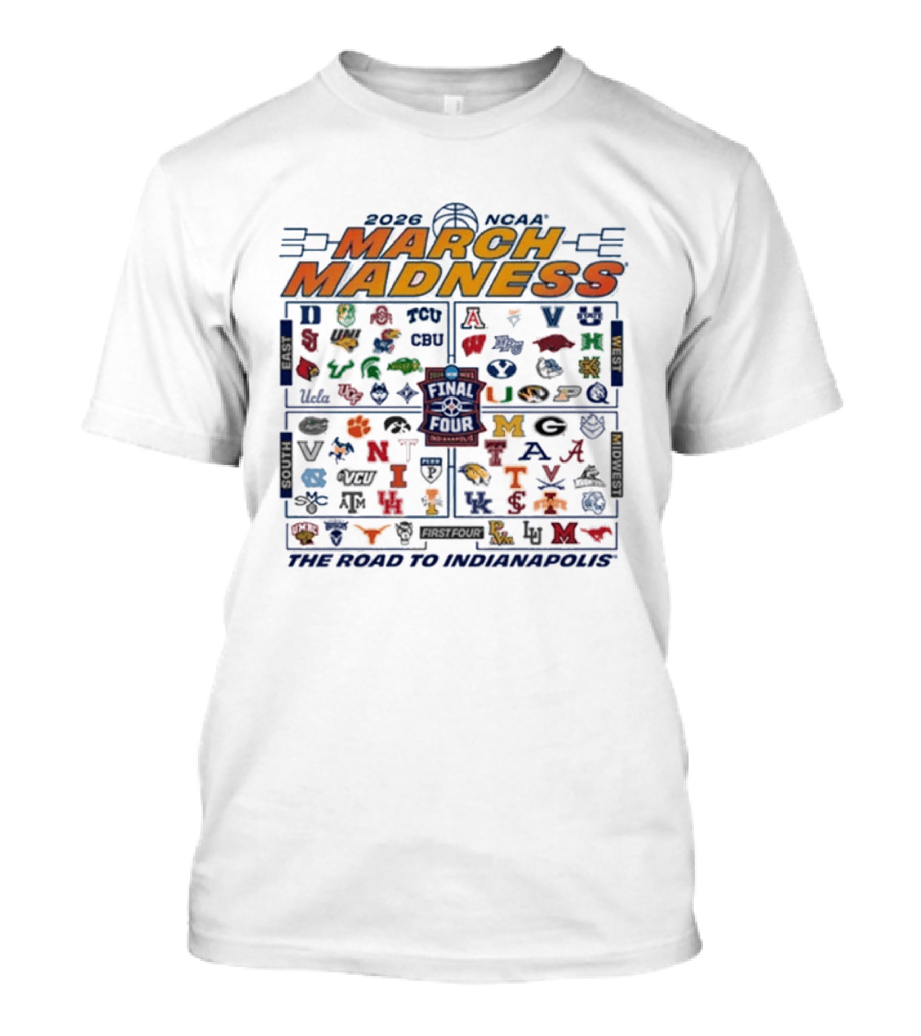 2026 NCAA March Madness Tournament Bracket Journey To Final Four Indianapolis T-Shirt