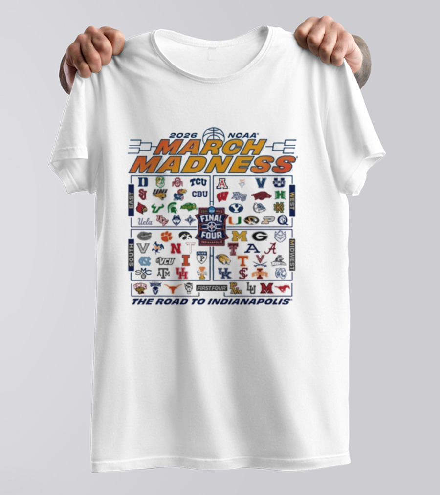 2026 NCAA March Madness Tournament Bracket Journey To Final Four Indianapolis T-Shirt