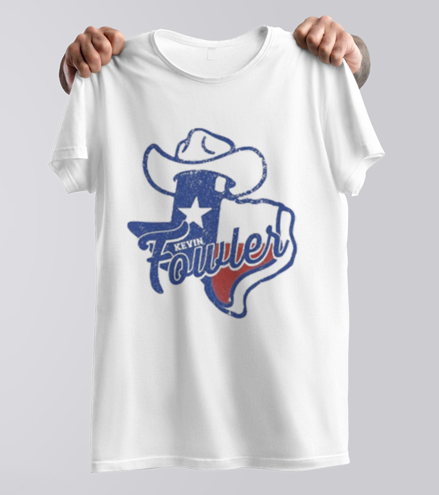 Kevin Fowler Texas Outline Hat Cowboy Star T-Shirt