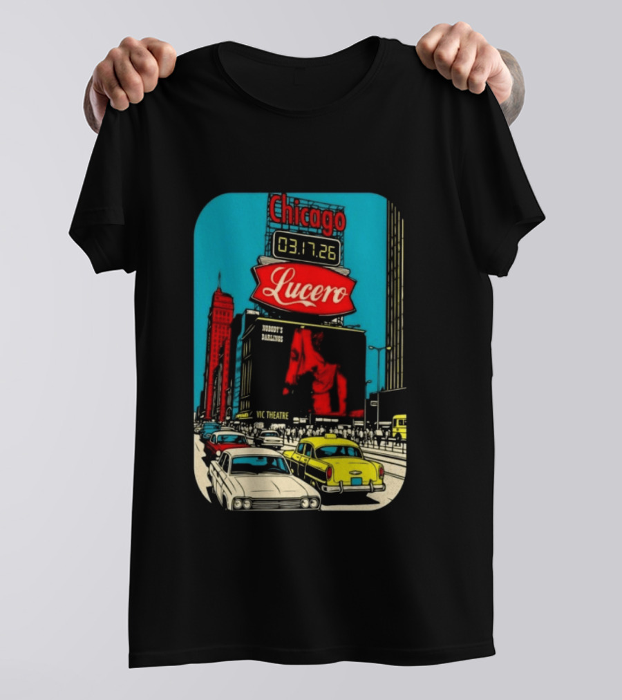 Chicago Lucero Tour March 17 2026 Vic Theatre Vintage Look T-Shirt
