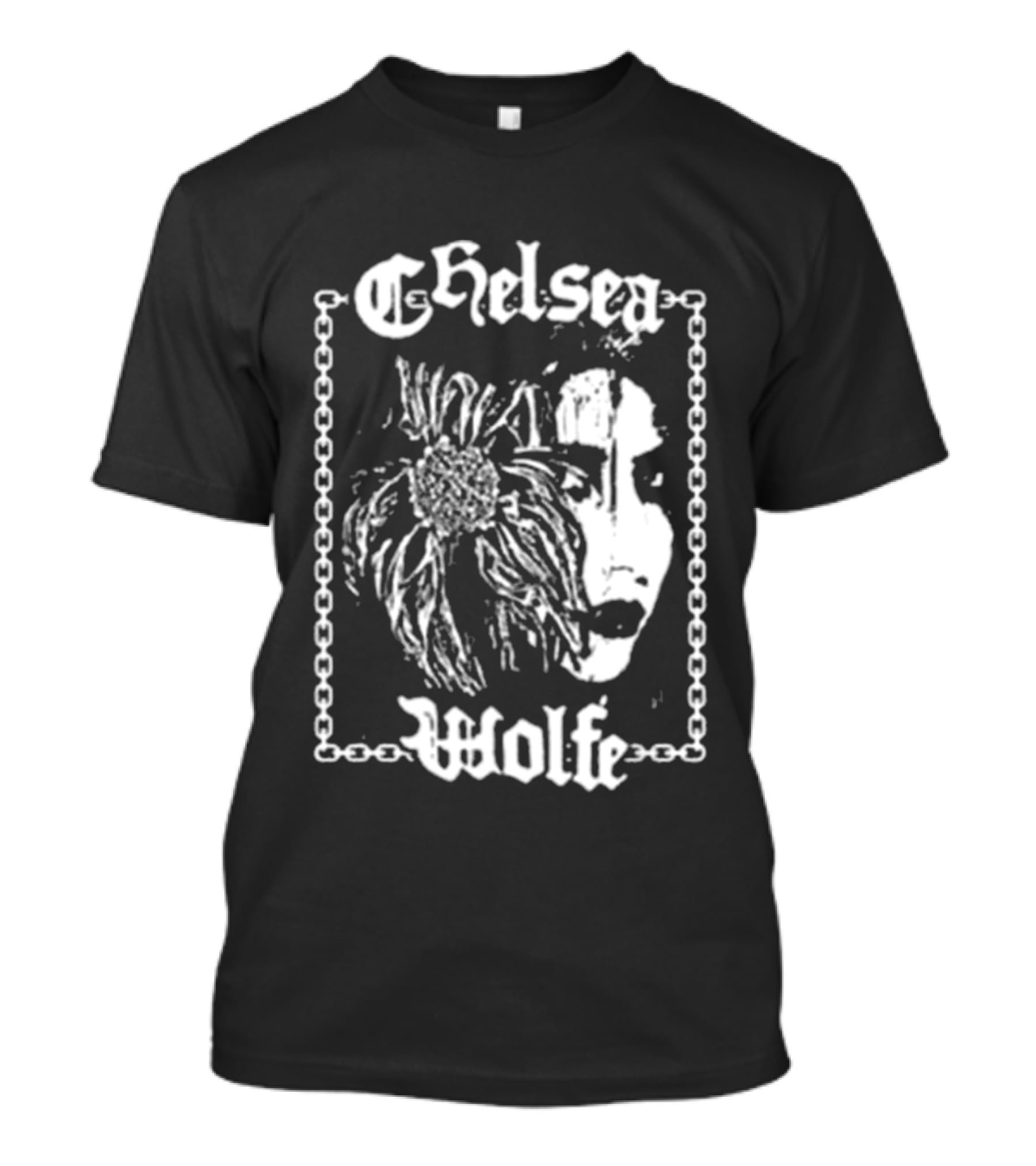 Chelsea Wolfe Carrion Flowers Chain Border Face Flower T-Shirt