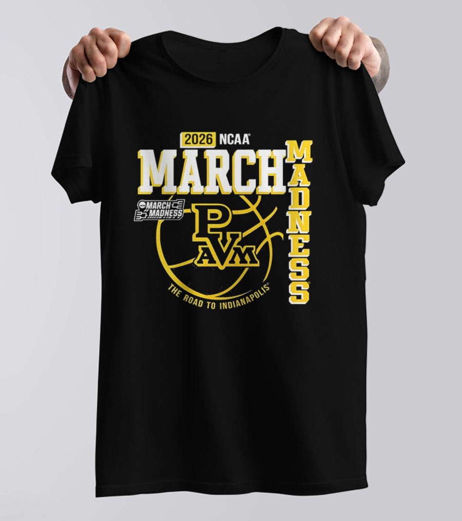 2026 NCAA March Madness Prairie View A&M Panthers The Road To Indianapolis T-Shirt