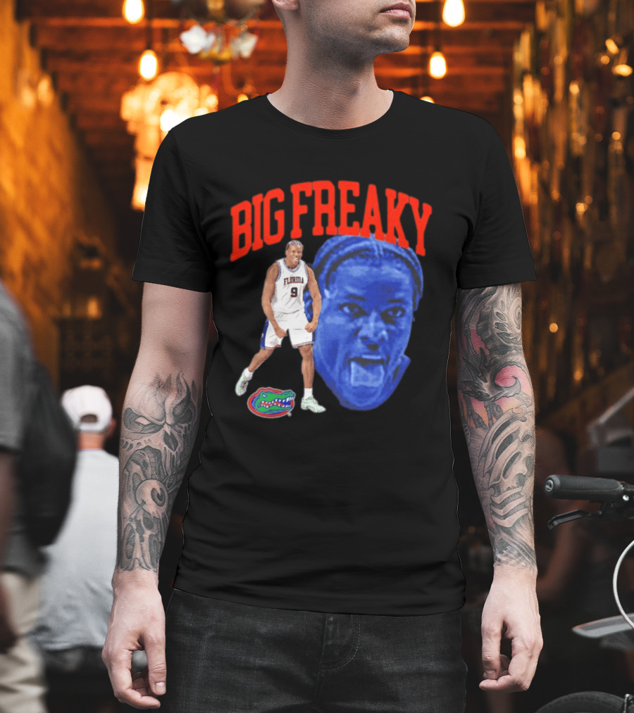 Florida Gators Rueben Chinyelu Big Freaky NBA Player Action T-Shirt