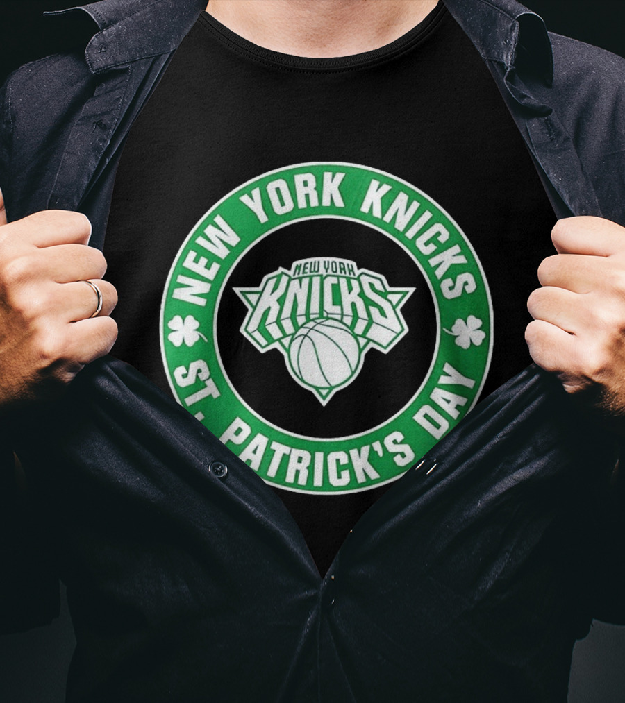 Shamrock Green New York Knicks St Patrick's Day Basketball Celebration T-Shirt