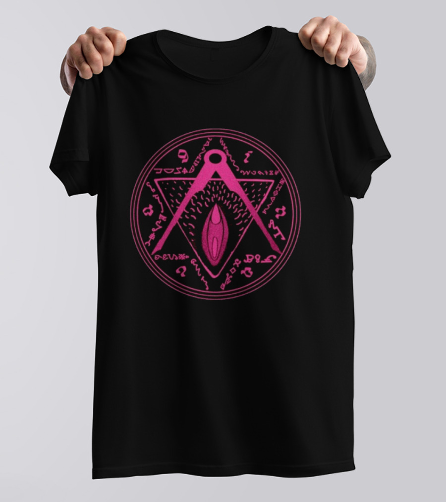 Vaginal Talisman Pink Symbol Mystic Circle T-Shirt