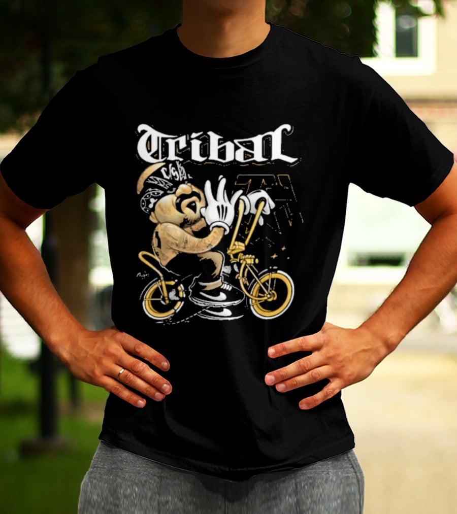 Tribal Origi Bike Character Riding Streetwear T-Shirt