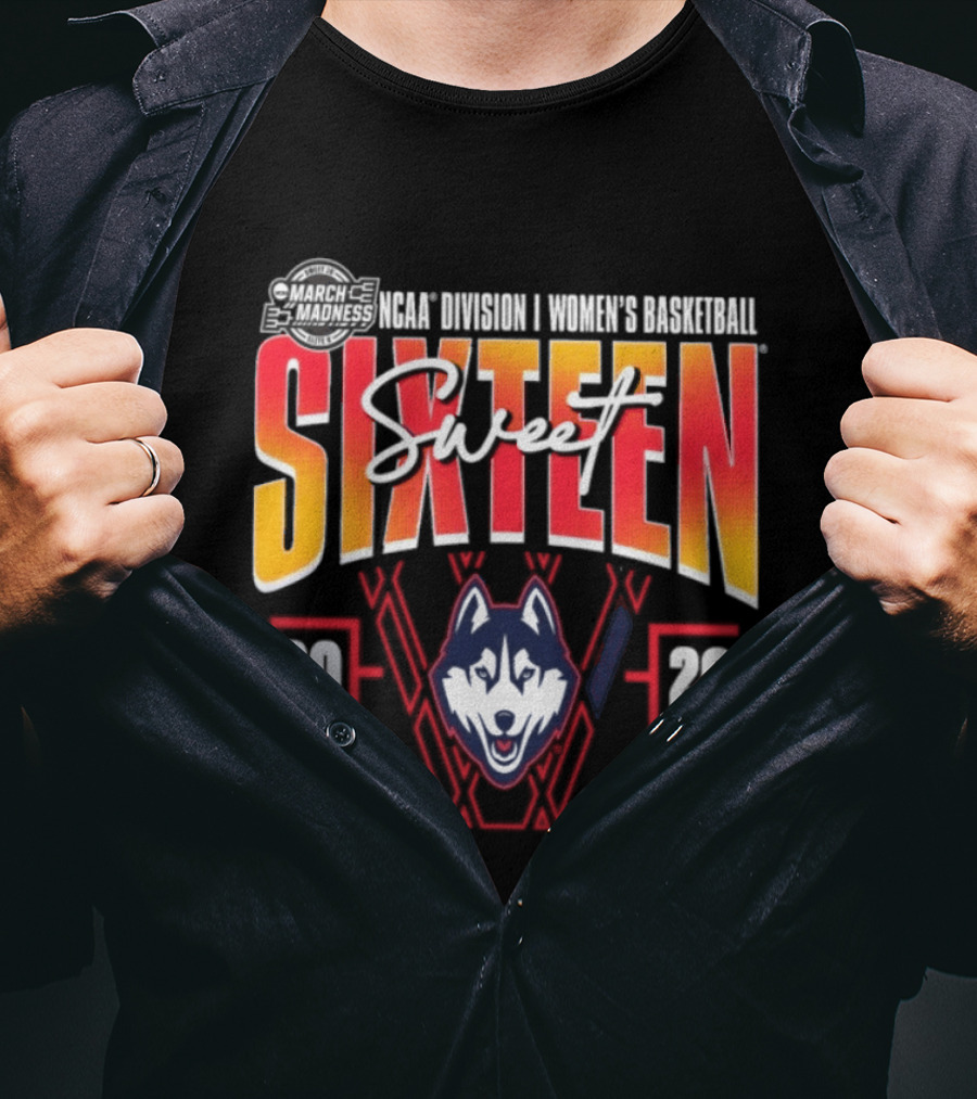 UConn Huskies 2026 NCAA Division I Women's Basketball Sweet Sixteen March Madness T-Shirt