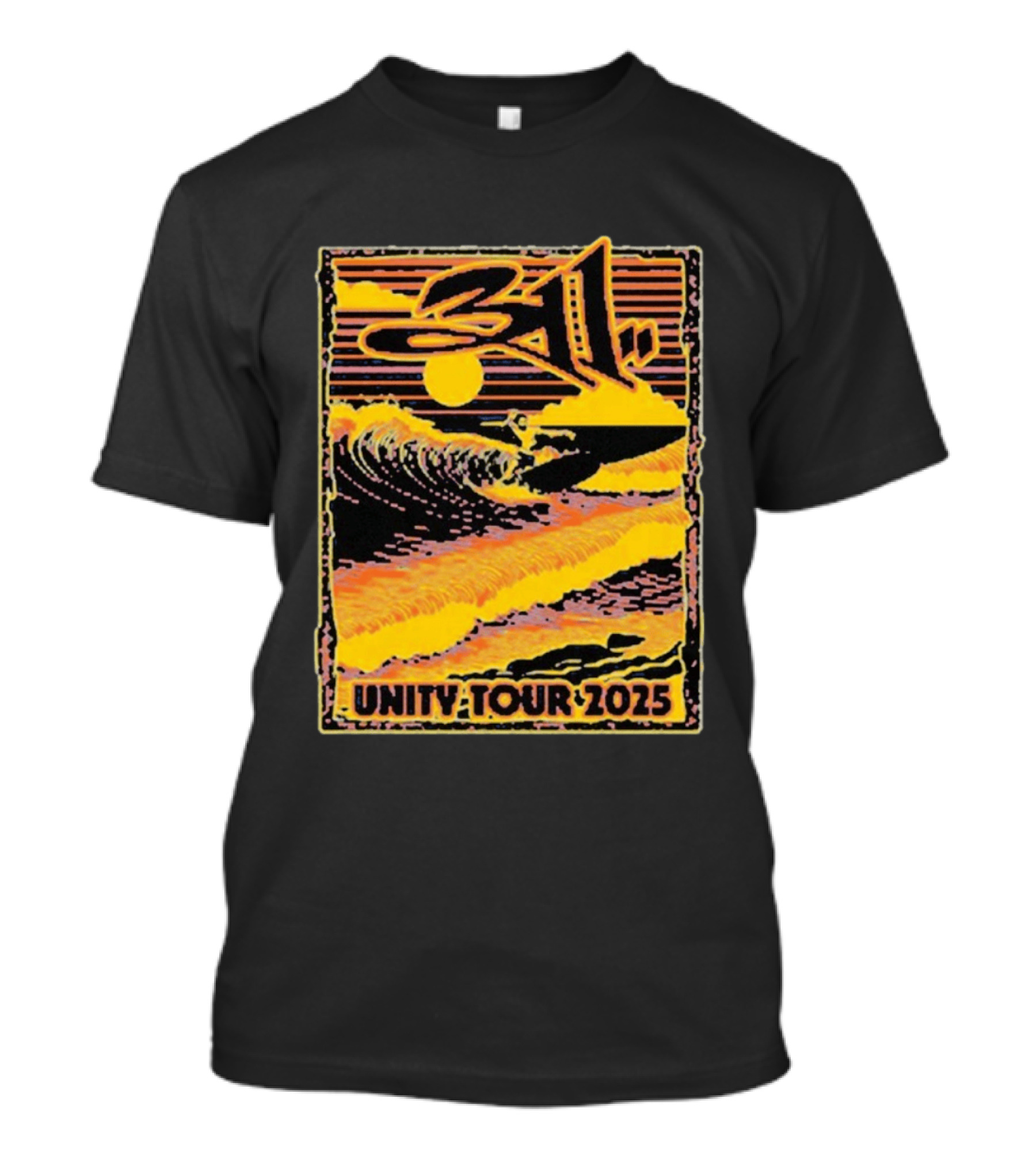311 Unity Tour 2025 Surfer Wave Art With Sunset T-Shirt