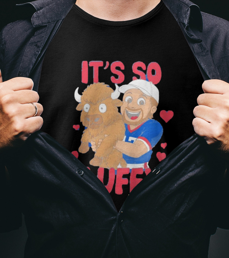It's So Fluffy Josh Allen Buffalo Bills Cartoon Hearts T-Shirt