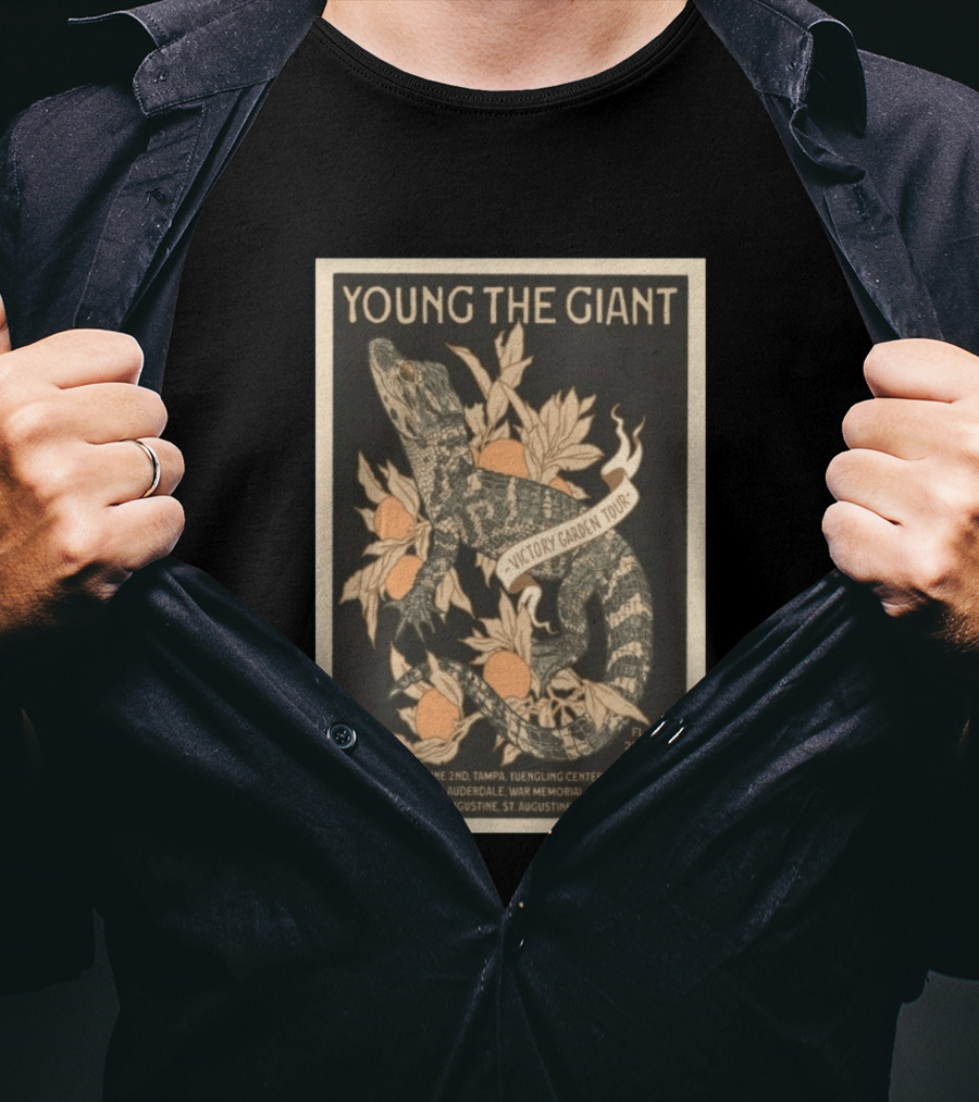 Young The Giant Victory Garden Tour 2026 Lizard And Oranges FL Tour Dates T-Shirt