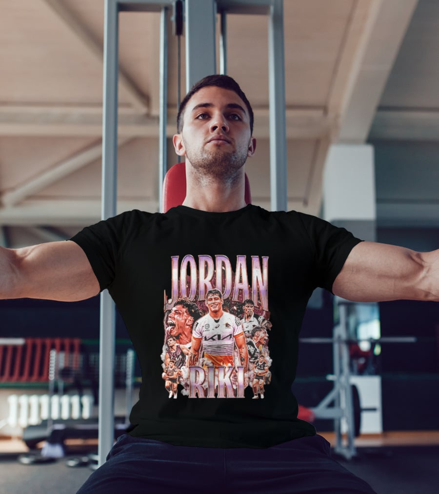 Jordan Riki Brisbane Broncos NRL Rugby Player Action Collage T-Shirt