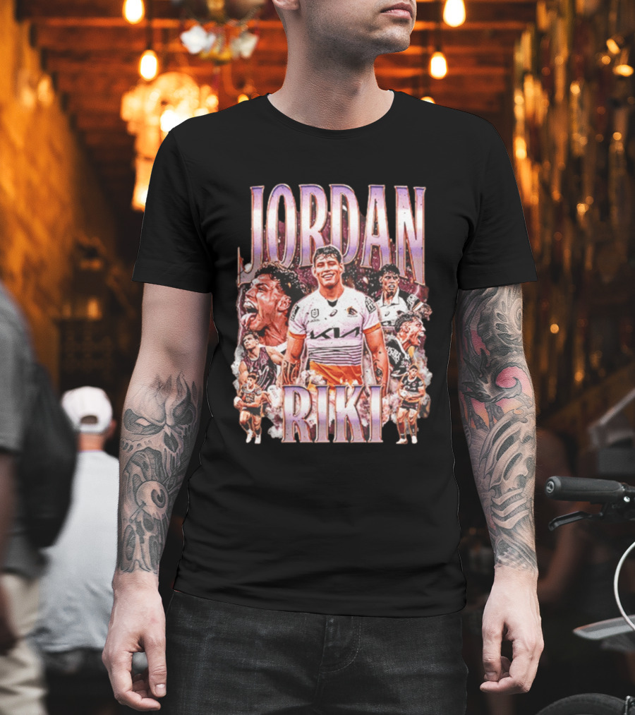 Jordan Riki Brisbane Broncos NRL Rugby Player Action Collage T-Shirt