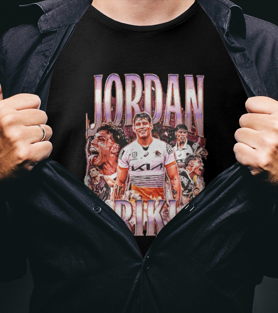 Jordan Riki Brisbane Broncos NRL Rugby Player Action Collage T-Shirt