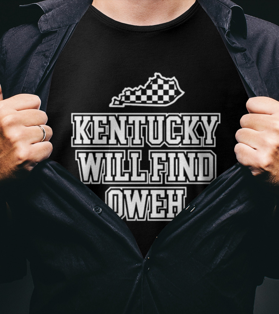 Kentucky Will Find Oweh Checkered State T-Shirt
