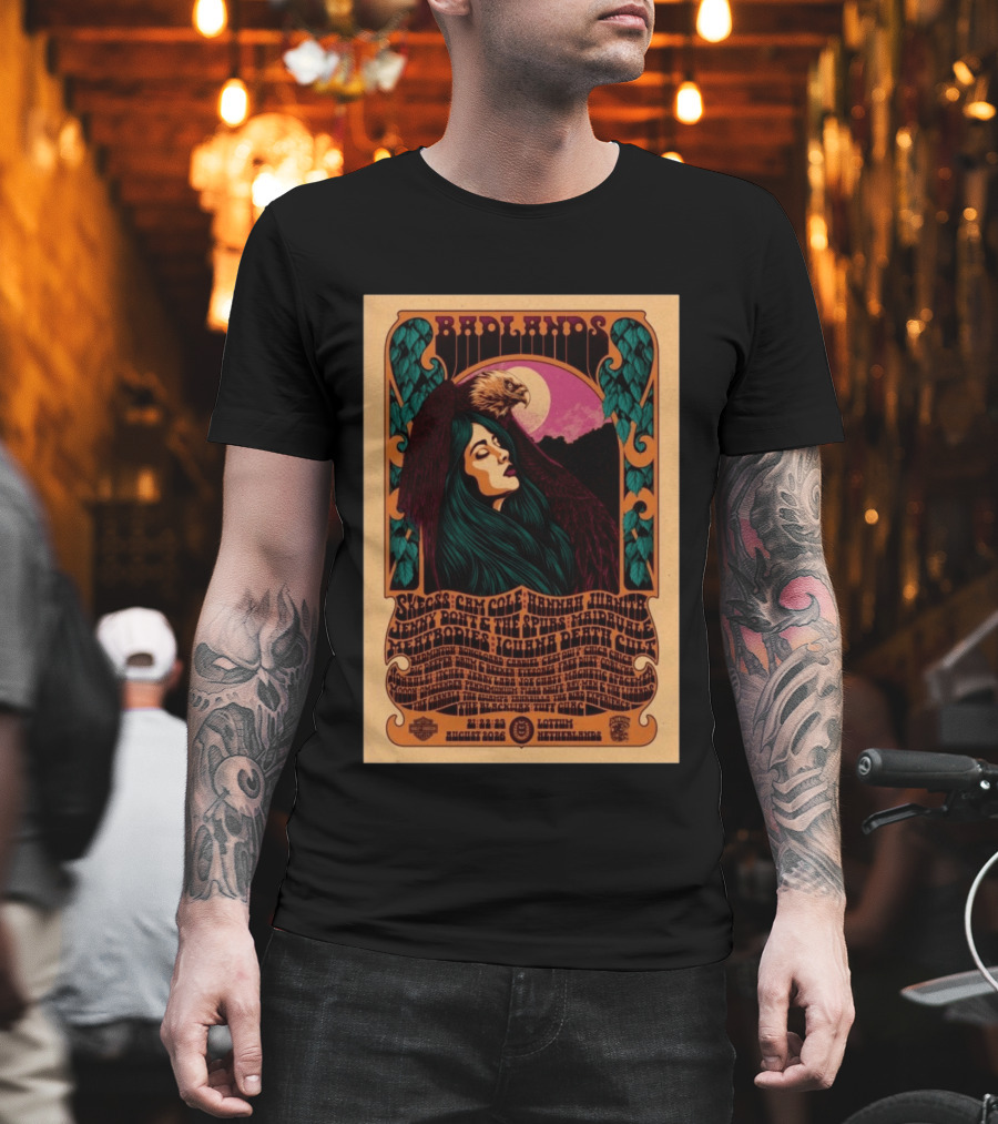 Badlands Festival 2026 Lottum Netherlands Skeegs Cam Cole Hannah Williams Jerry Dovey The Spims Halfbirdie Livid Bodies Chinch Death Cult T-Shirt