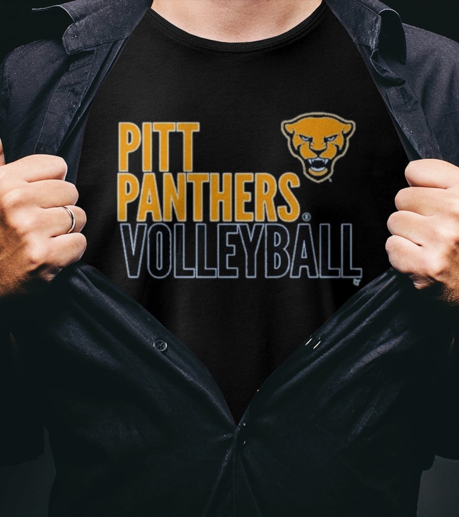 Pitt Panthers Volleyball Team Spirit Panther Head T-Shirt