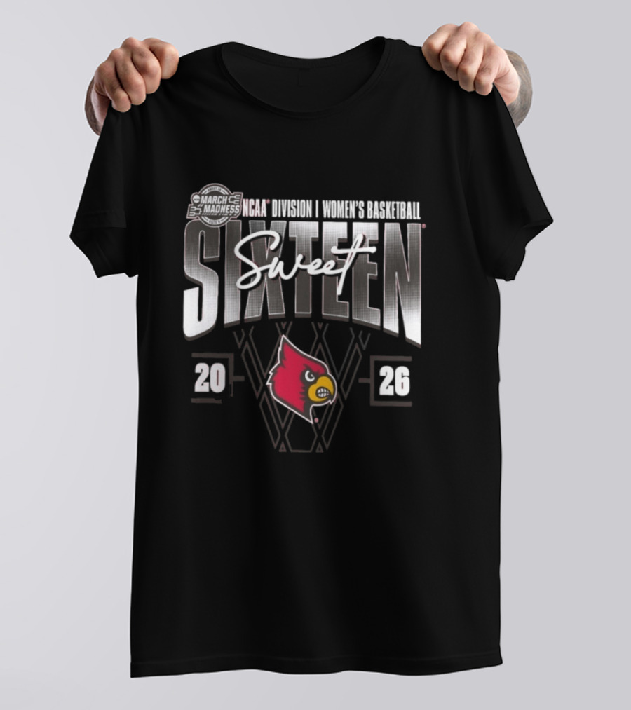 Louisville Cardinals 2026 NCAA Women's Basketball March Madness Sweet Sixteen T-Shirt