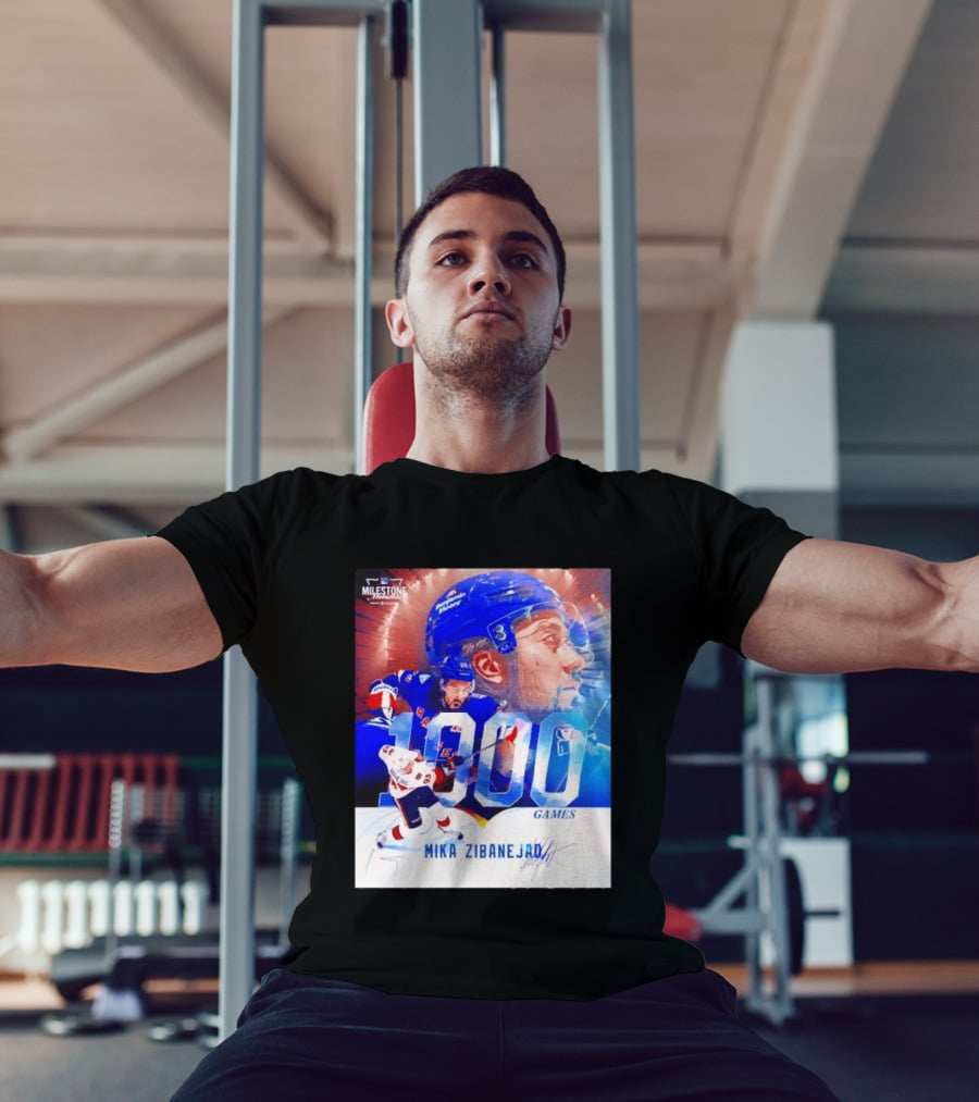 Mika Zibanejad New York Rangers 1000 Games Milestone NHL Career Celebration T-Shirt