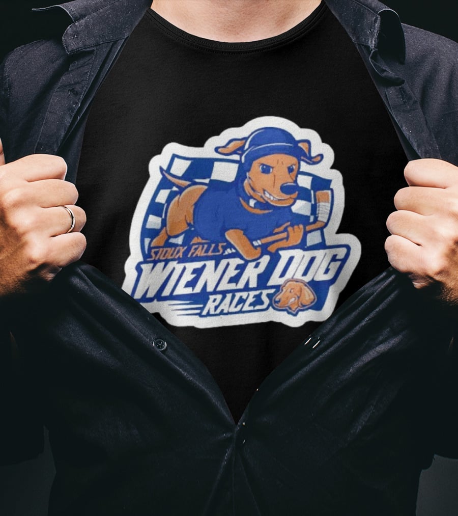 Sioux Falls Wiener Dog Hockey Races Fun Event T-Shirt