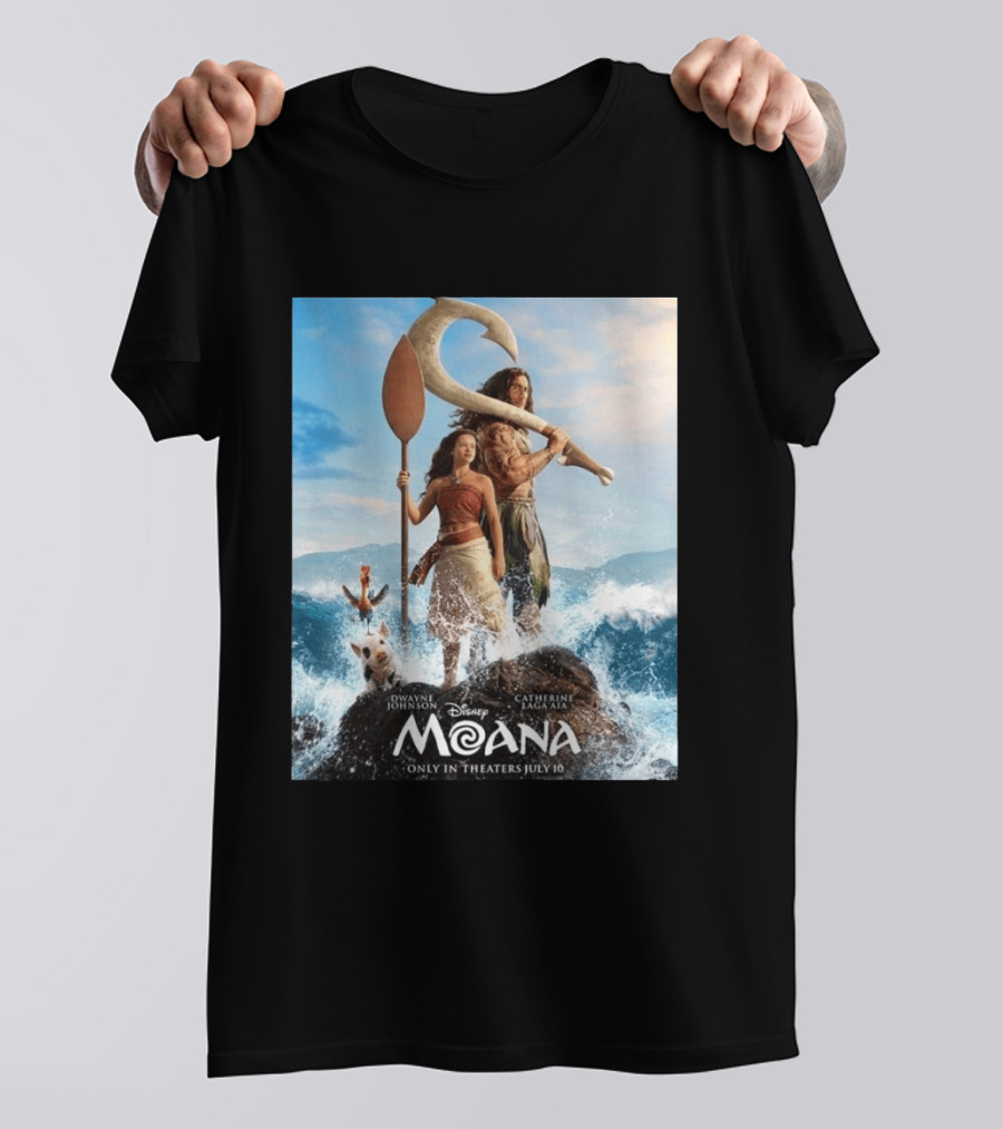 Dwayne Johnson And Catherine Laga'aia In Disney's Moana Live Action July 10 T-Shirt
