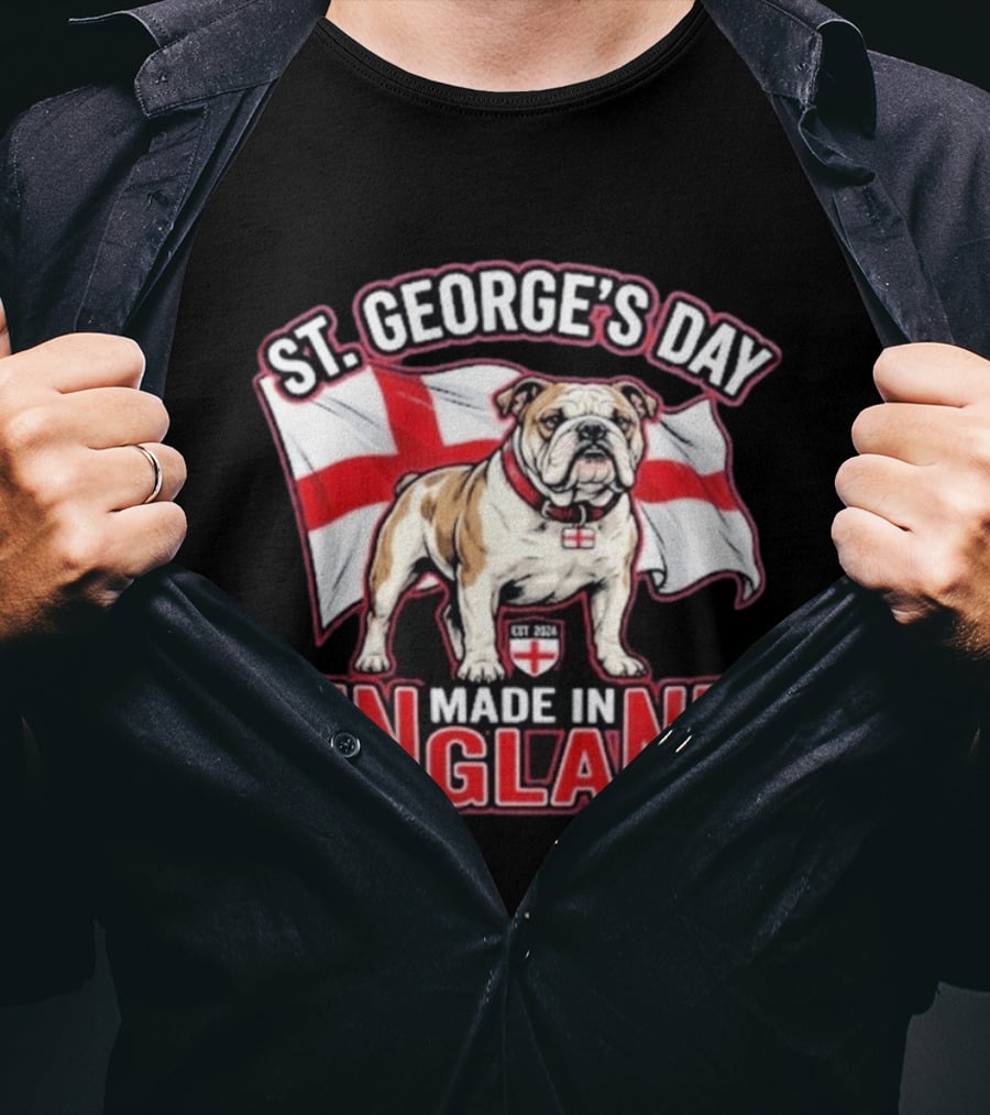 St George's Day Bulldog England Made In England T-Shirt