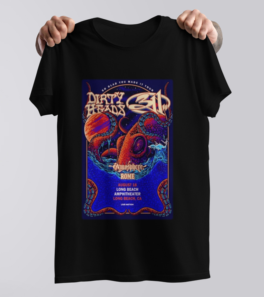 Dirty Heads August 18 2026 At Long Beach Amphitheater Show T-Shirt