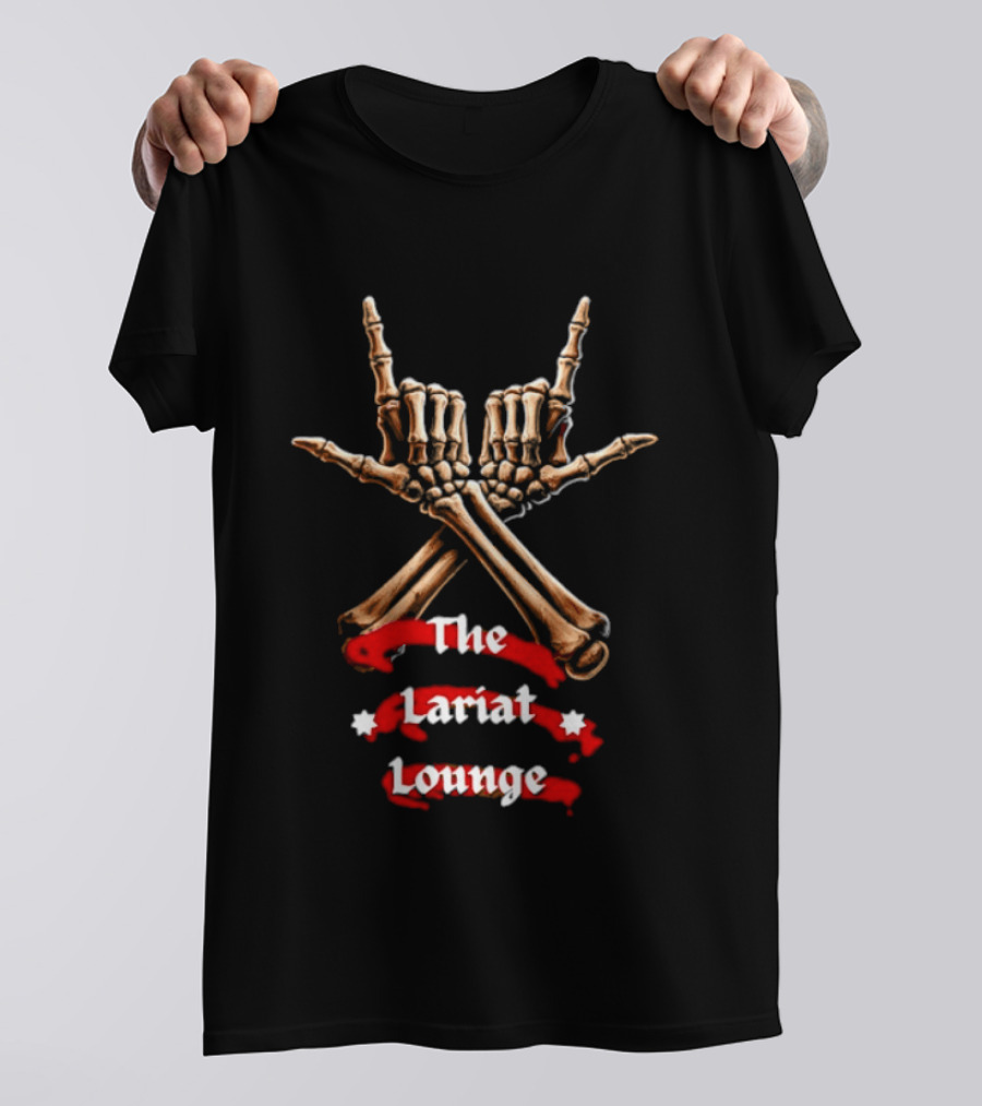 The Lariat Lounge Skeleton Hands Double L Gesture T-Shirt