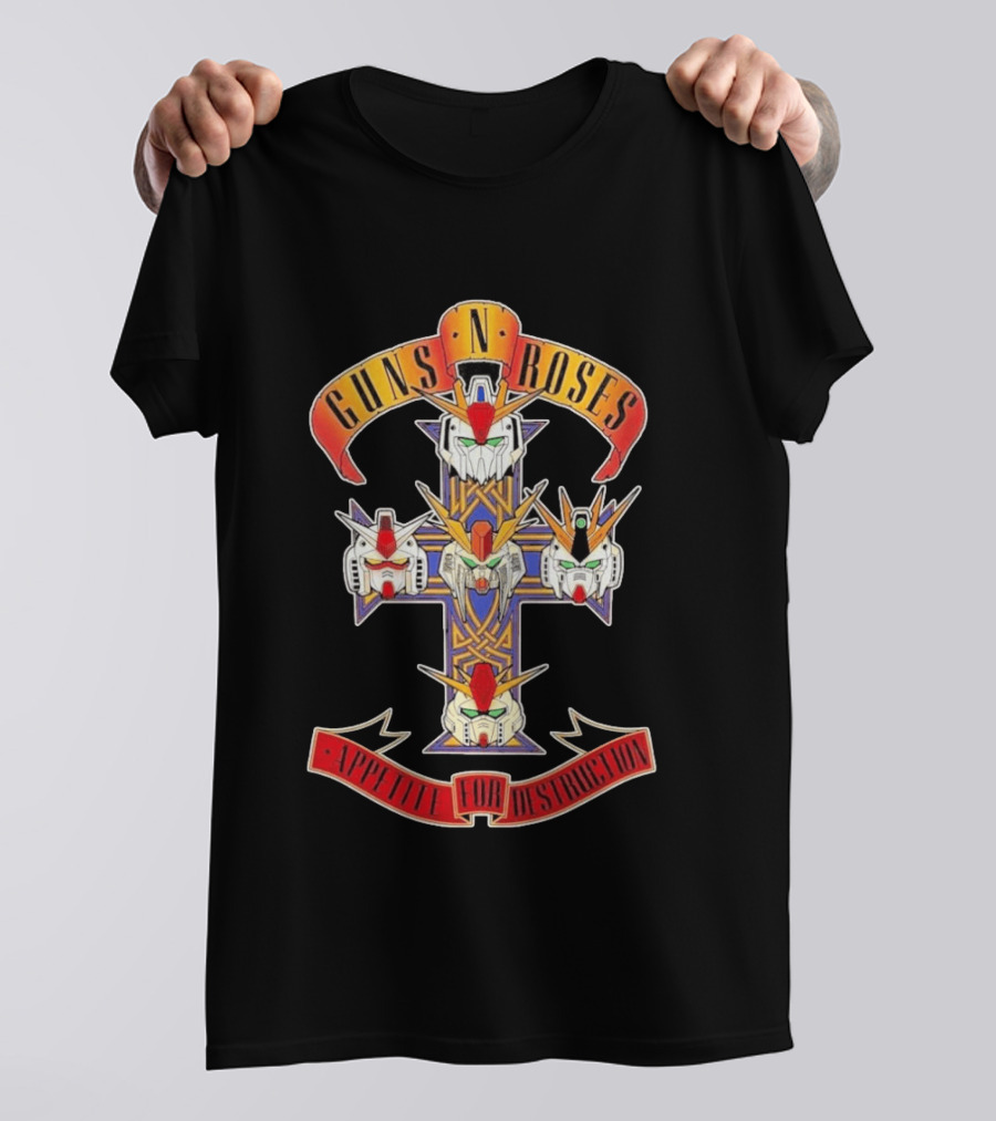 Guns N Roses Gundam Cross Appetite For Destruction T-Shirt