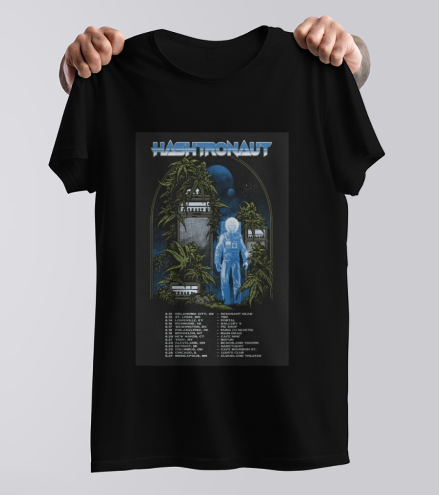 Hashtronaut June 2026 Tour Dates Oklahoma St Louis Louisville Richmond Brooklyn Troy Cleveland Detroit Columbus Minneapolis T-Shirt